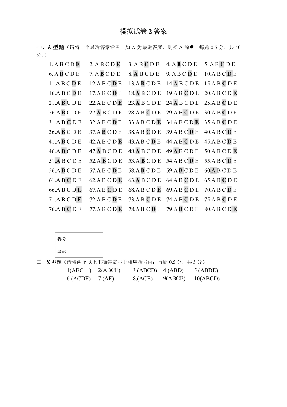 医学学科：模拟试卷2答案.pdf_第1页