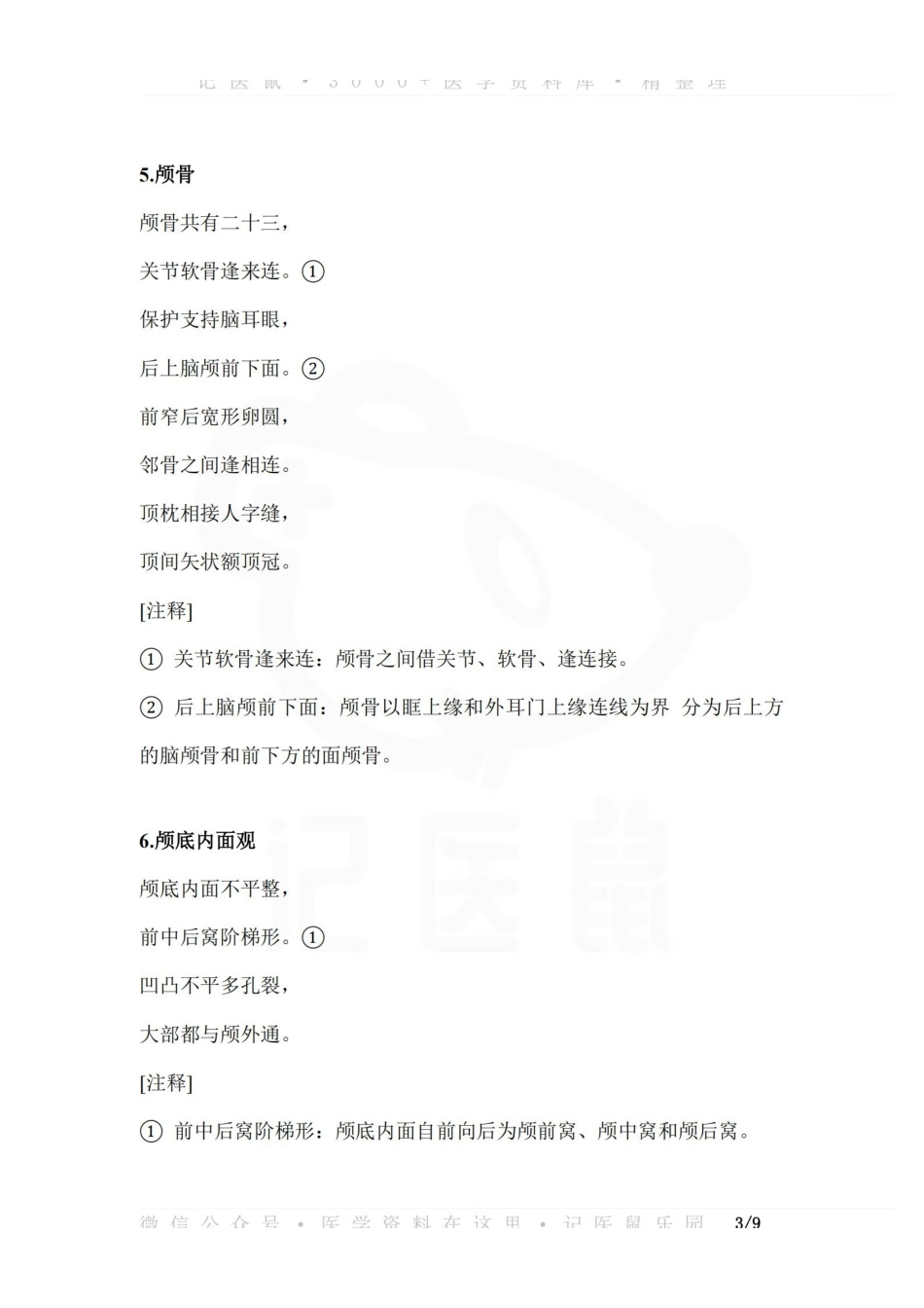 医学学科：人体解剖学—速记口诀.pdf_第3页