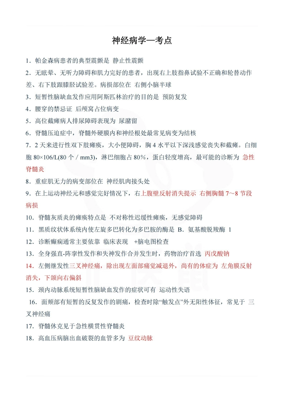 医学学科：神经病学—考点.pdf_第1页