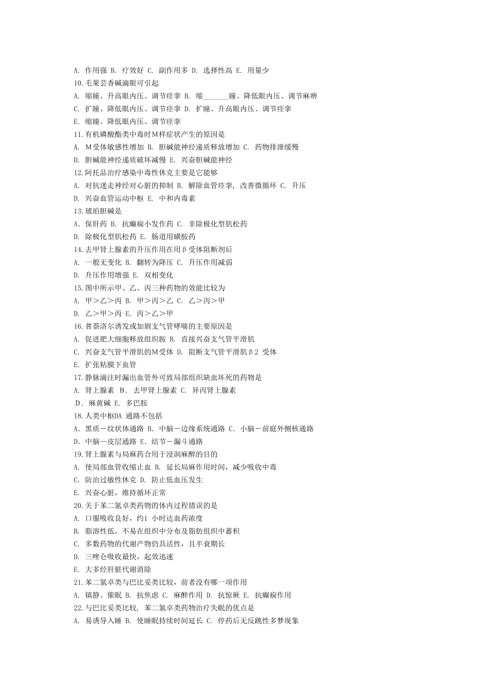 医学学科：药理模拟卷整理.doc_第2页