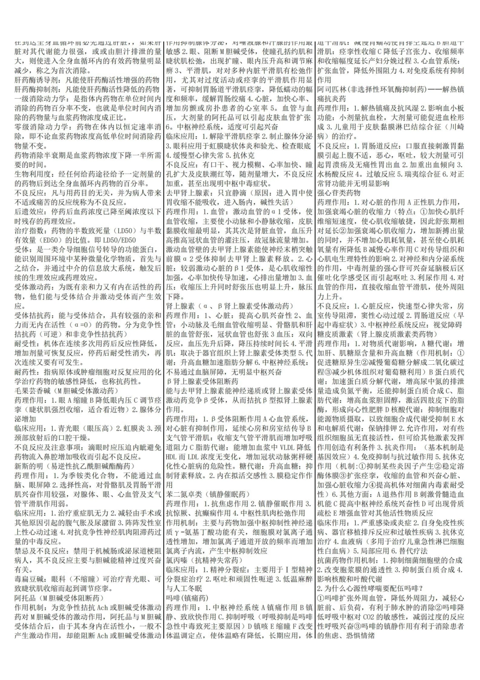 医学学科：药理学--1页纸.pdf_第1页