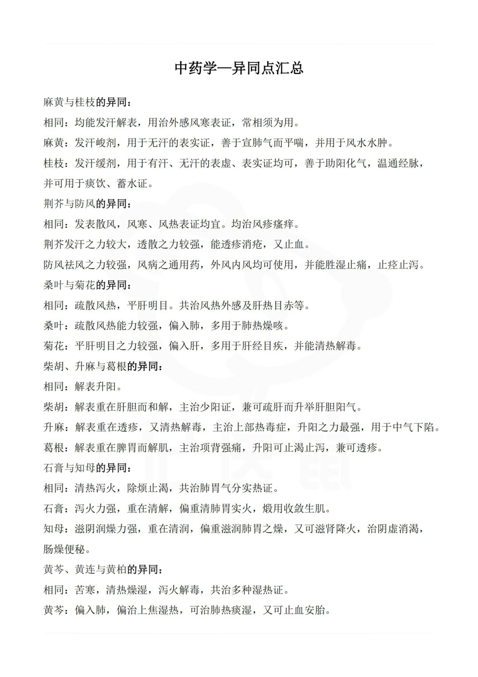 医学学科：中药学—异同点汇总.pdf_第1页