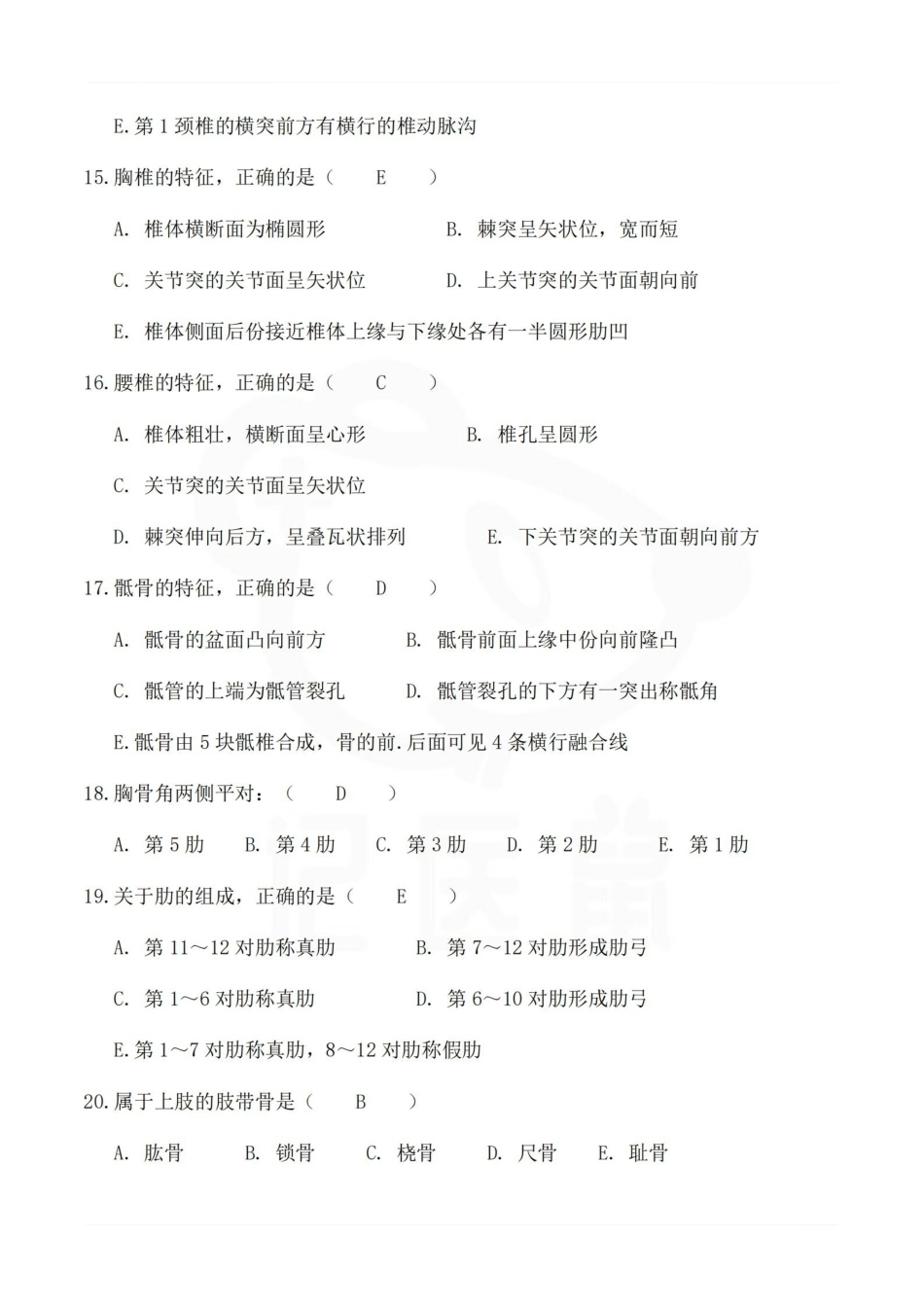 医学学科：功能解剖学—题库.pdf_第3页