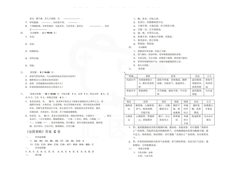 医学学科：金匮要略—试卷C.pdf_第2页