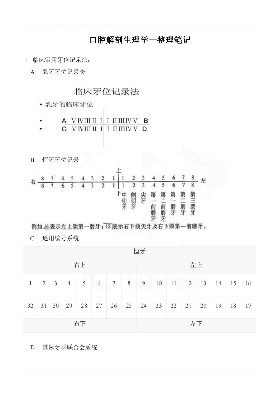 医学学科：口腔解剖生理学—整理笔记.pdf_第1页