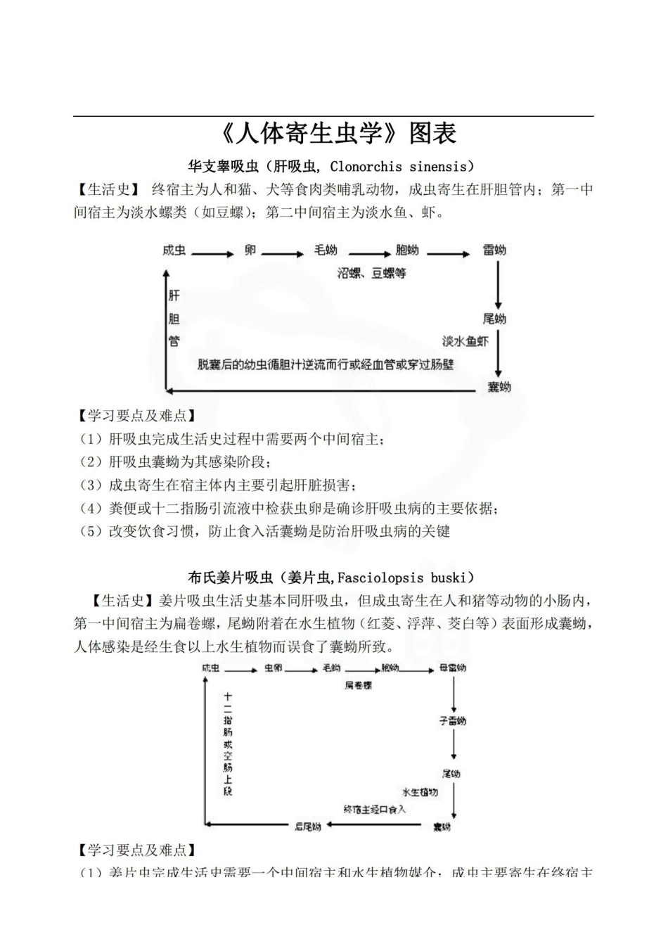 医学学科：人体寄生虫学—图表总结.pdf_第1页