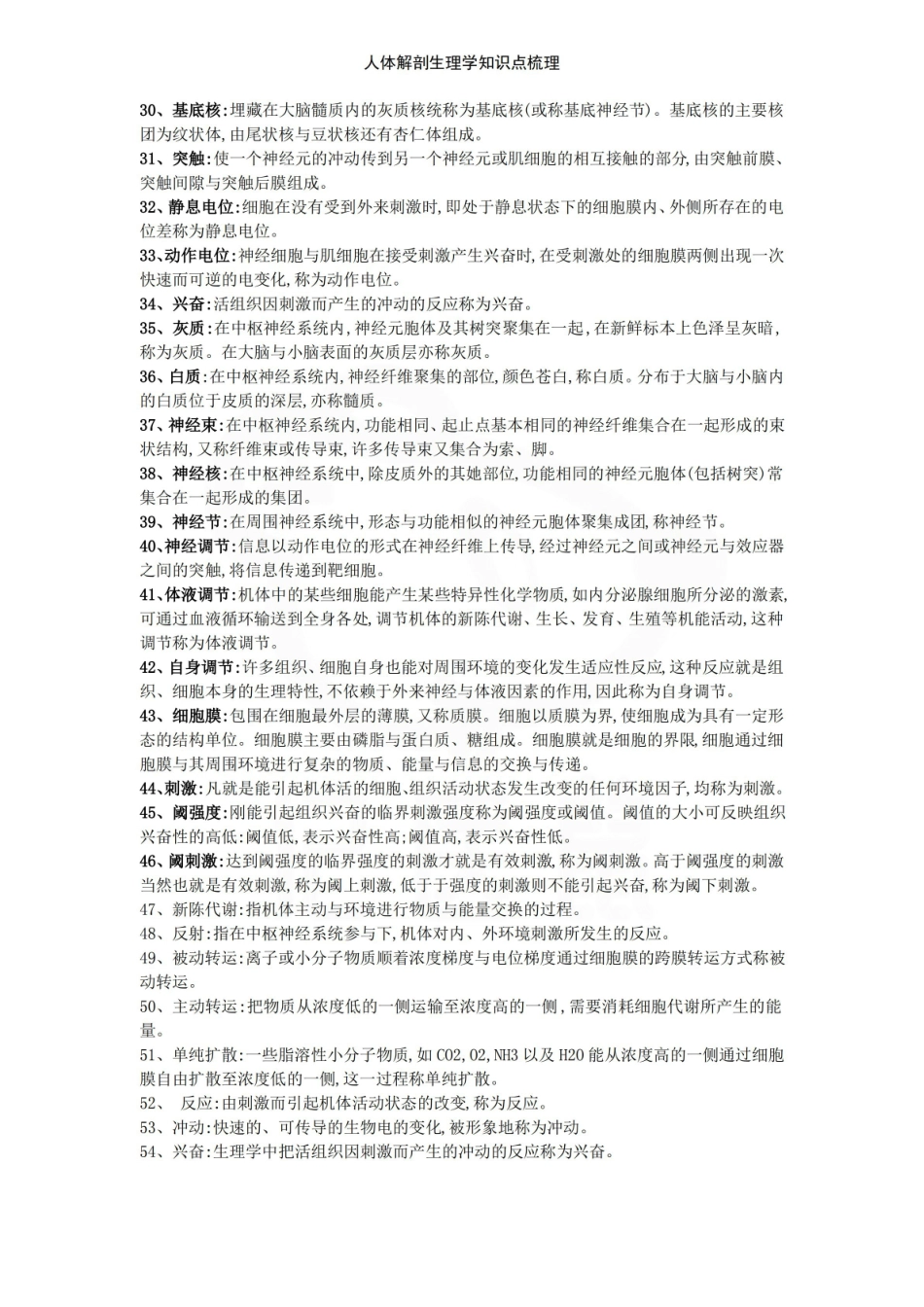 医学学科：人体解剖生理学—重点.pdf_第2页