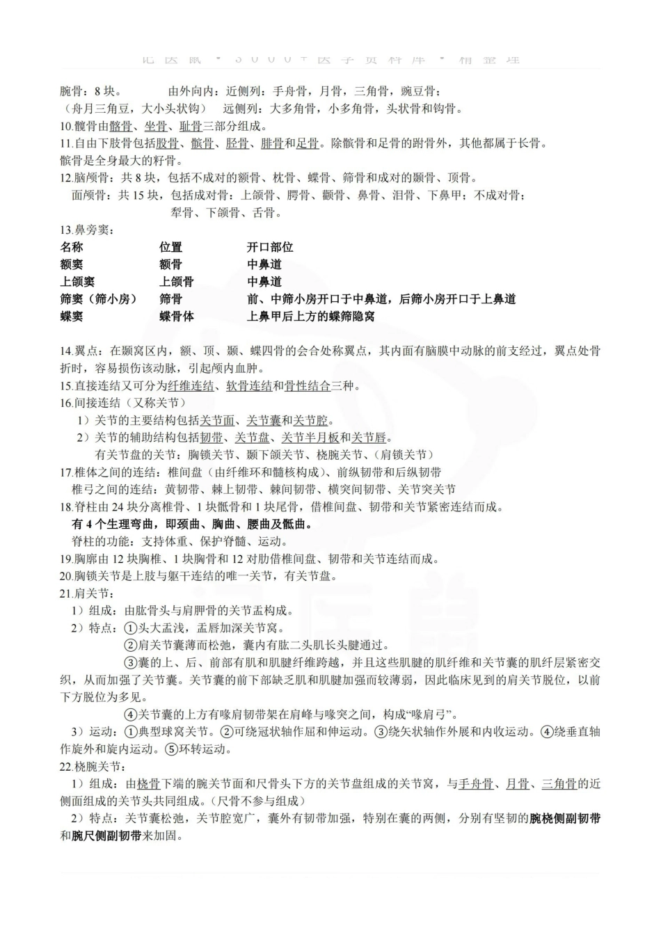 医学学科：人体解剖学—考点汇总.pdf_第2页