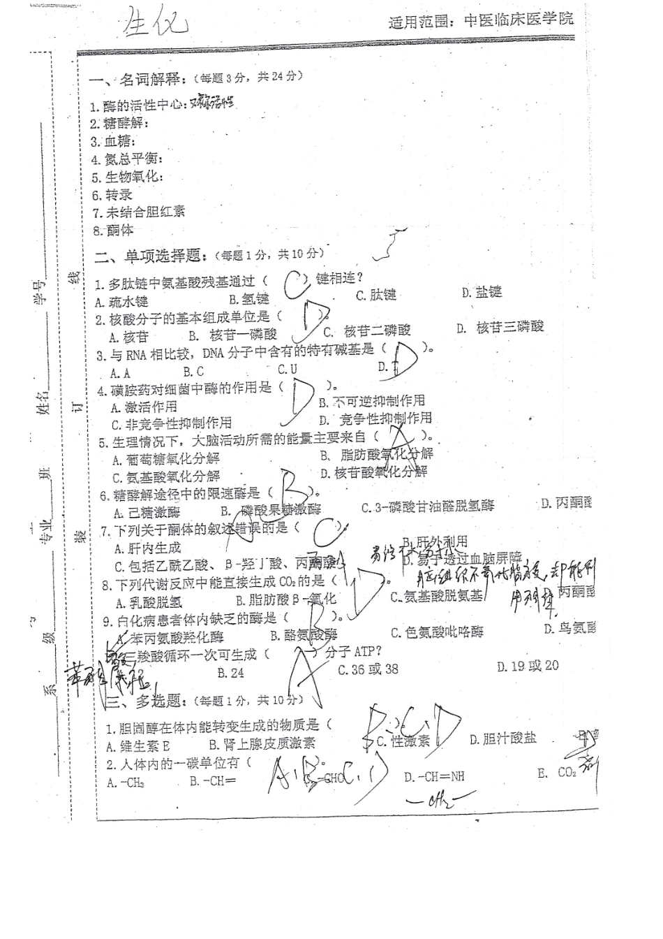 医学学科：生化（中医针推用）1.doc_第3页