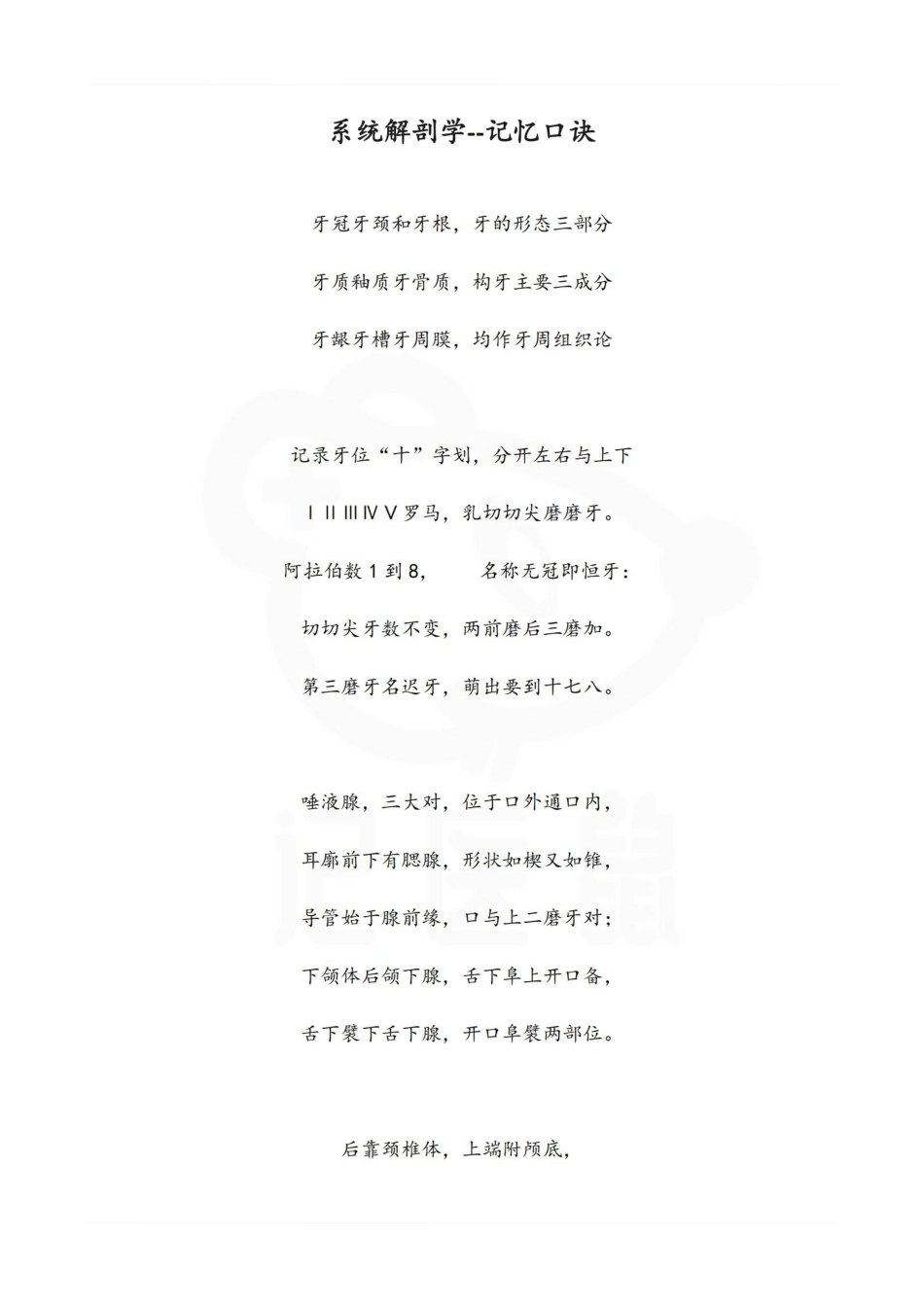 医学学科：系统解剖学--记忆口诀.pdf_第1页