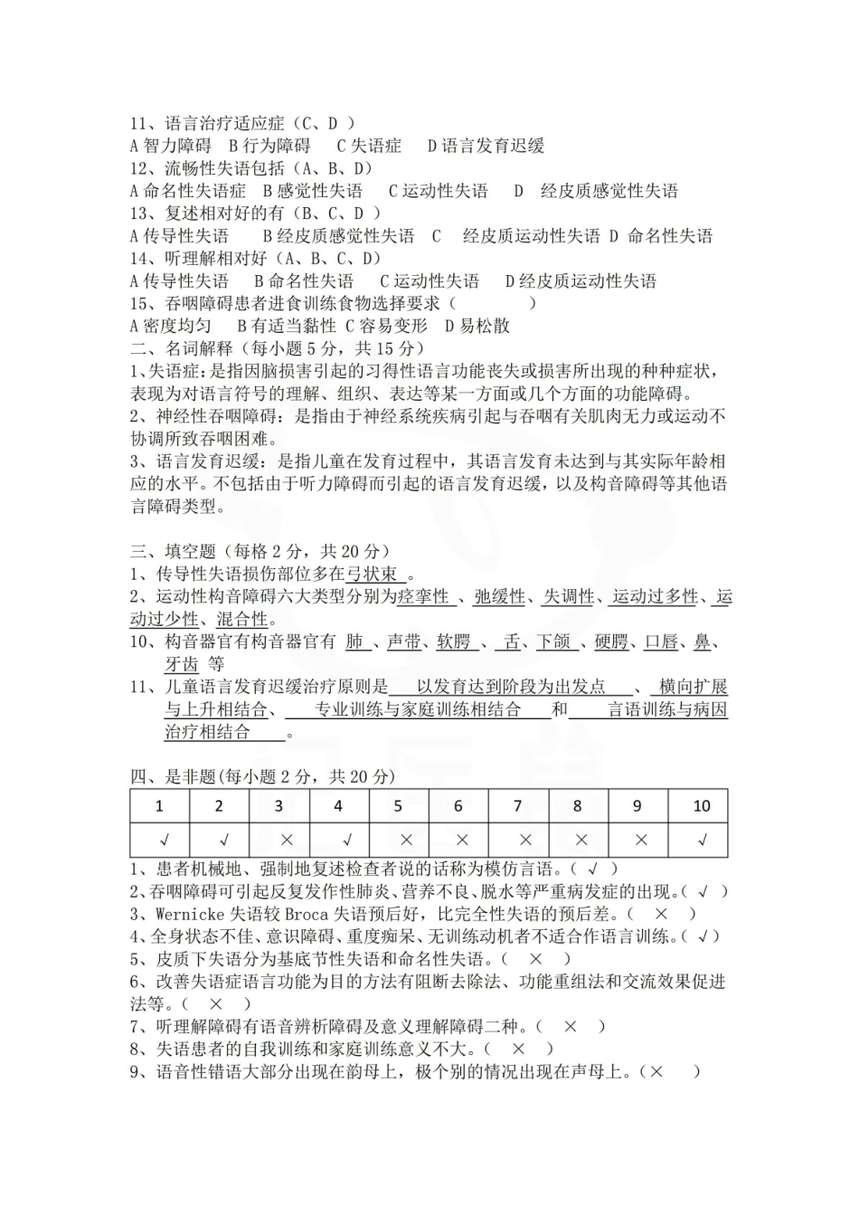 医学学科：言语治疗技术—试卷B.pdf_第2页