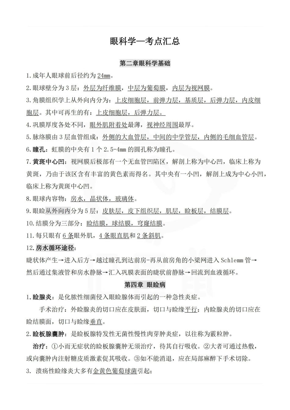 医学学科：眼科学—考点汇总.pdf_第1页