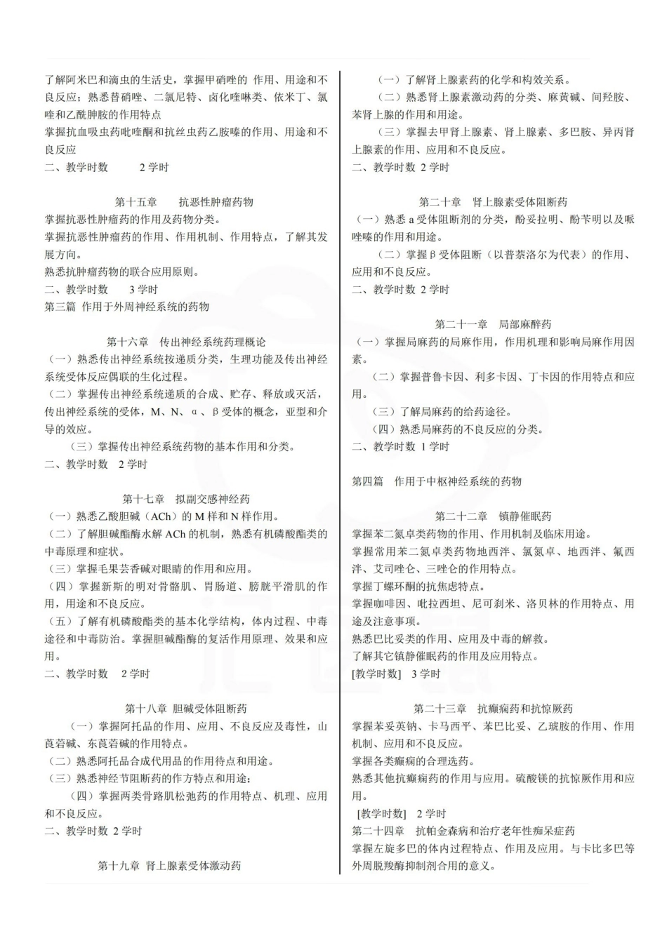 医学学科：药理学--教学大纲.pdf_第2页