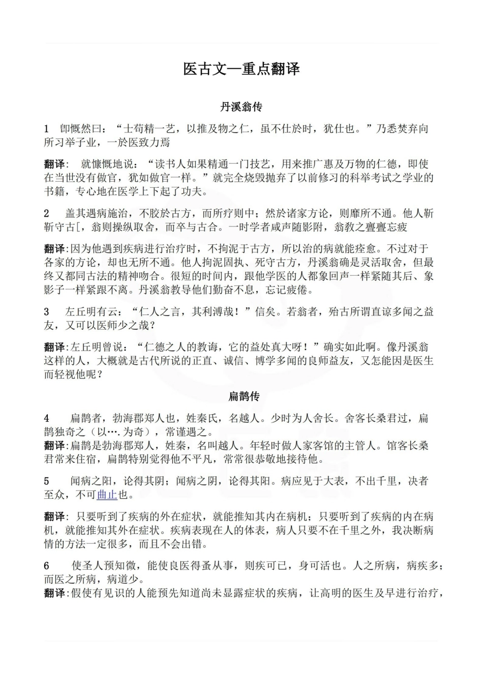 医学学科：医古文—重点翻译.pdf_第1页