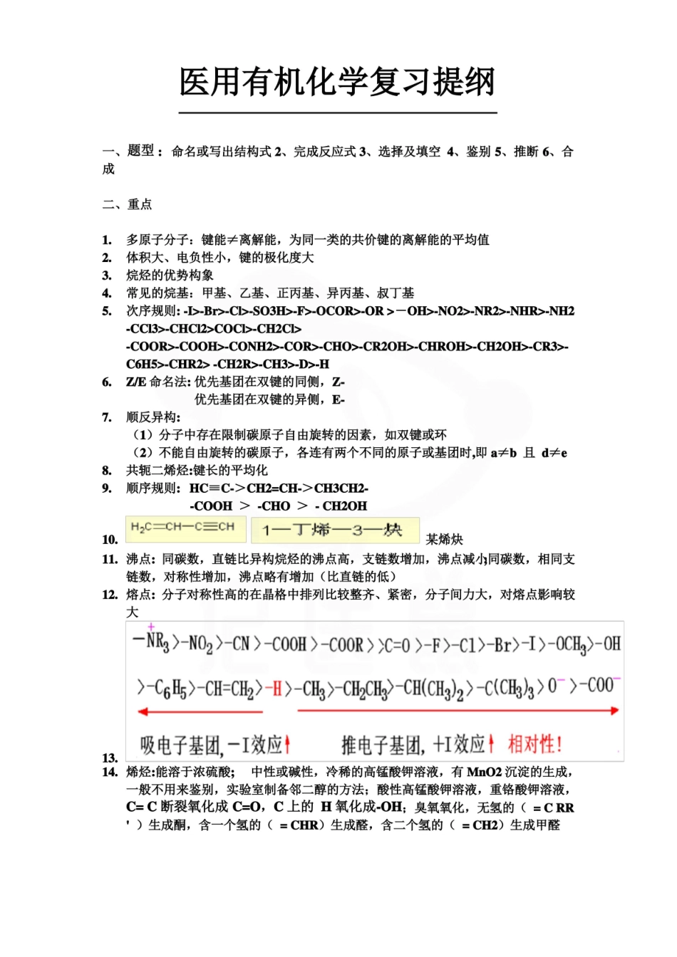医学学科：医用有机化学—复习提纲.pdf_第1页