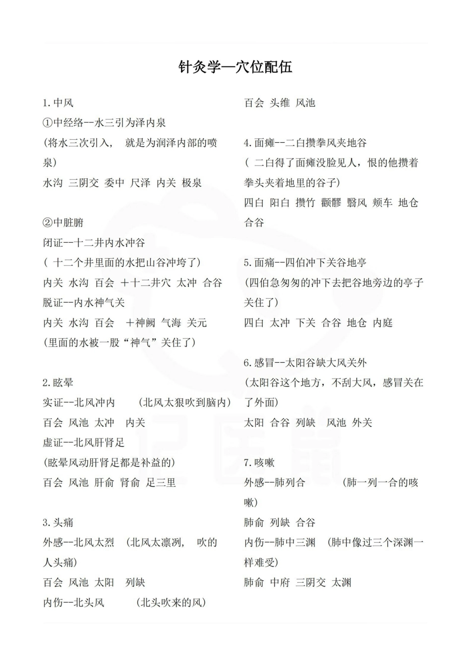 医学学科：针灸学—穴位配伍.pdf_第1页