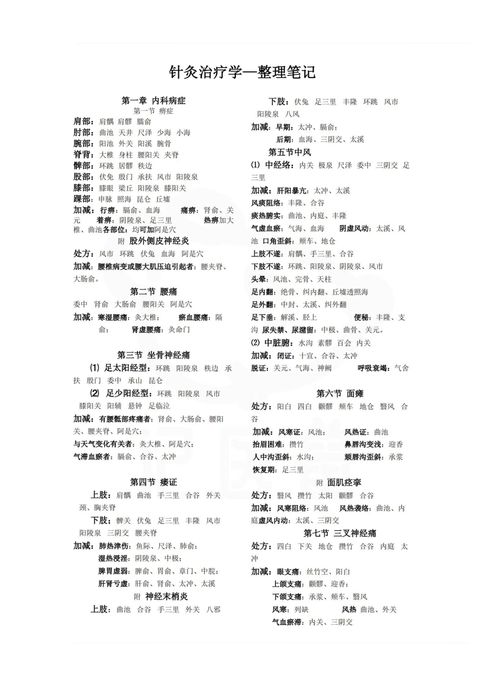 医学学科：针灸治疗学—整理笔记.pdf_第1页