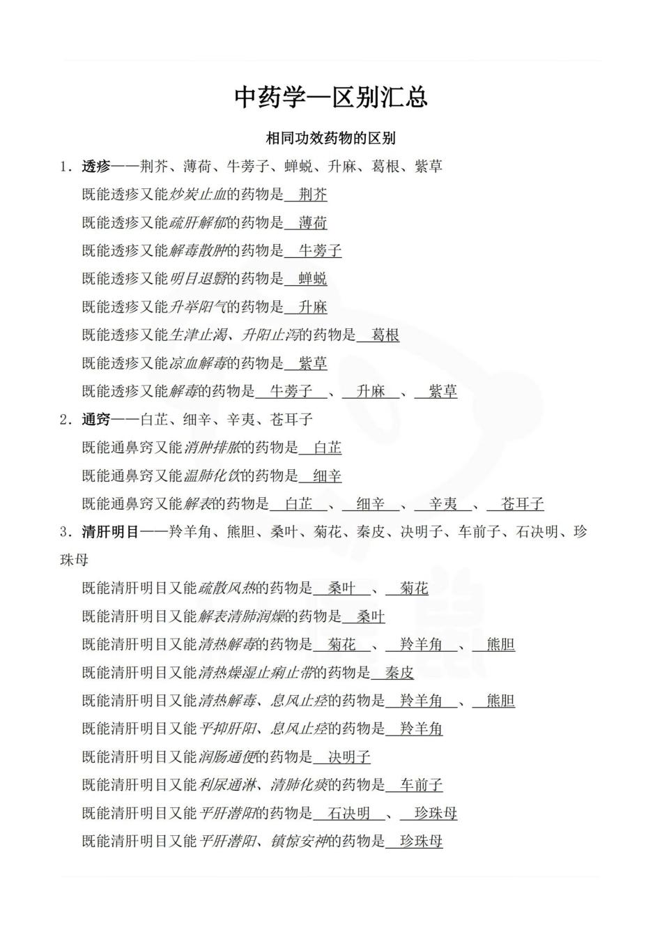 医学学科：中药学—区别汇总.pdf_第1页