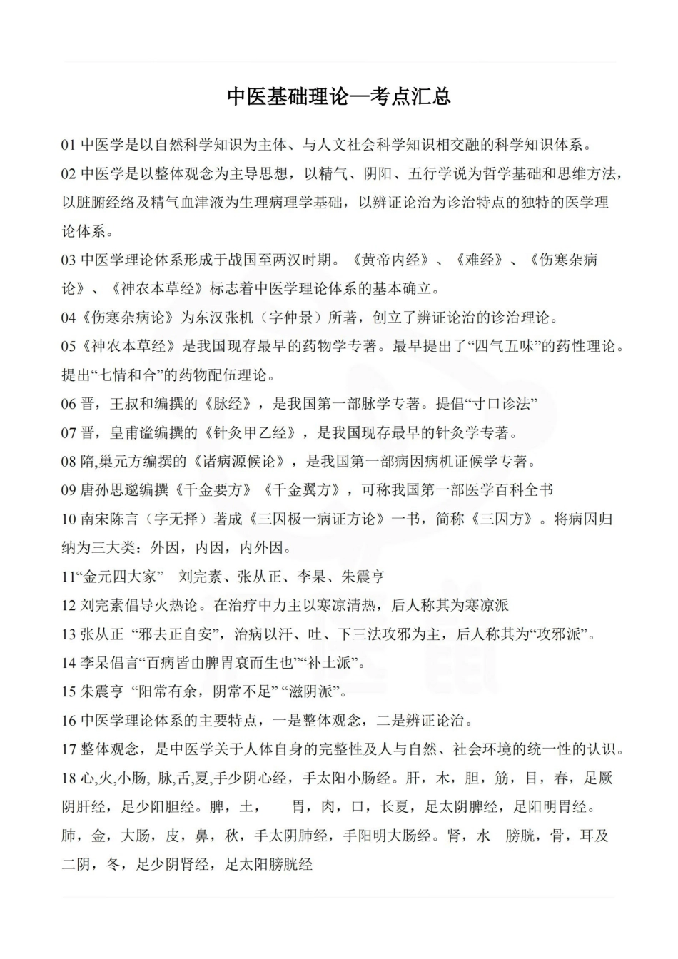 医学学科：中医基础理论—考点汇总.pdf_第1页