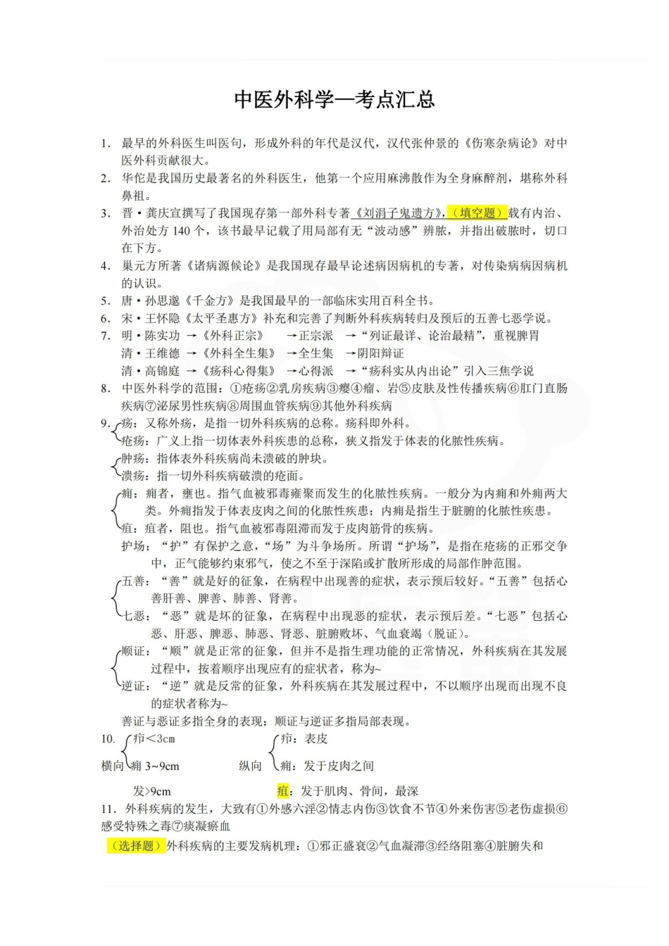 医学学科：中医外科学—考点汇总.pdf_第1页