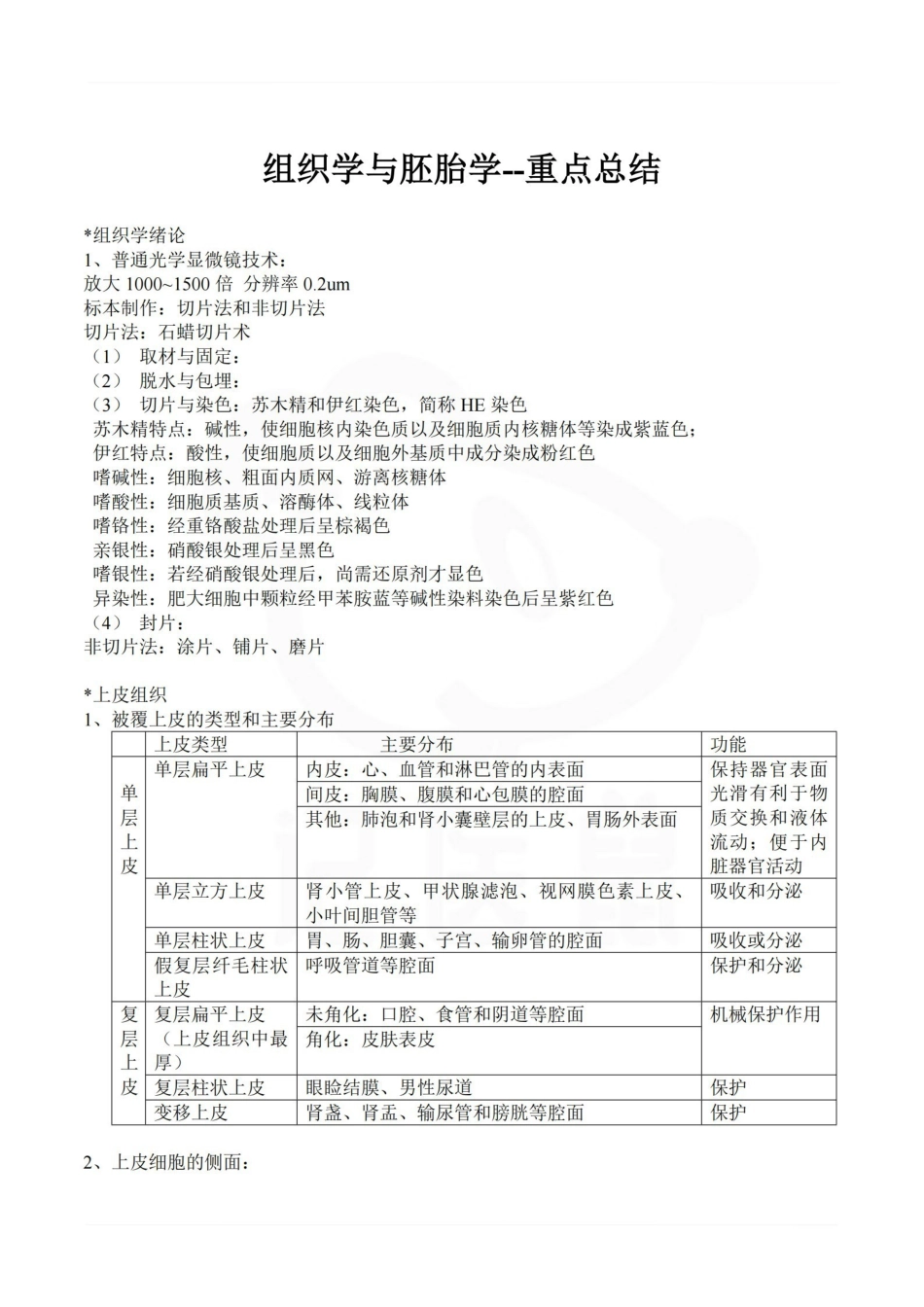医学学科：组织学与胚胎学--重点总结.pdf_第1页