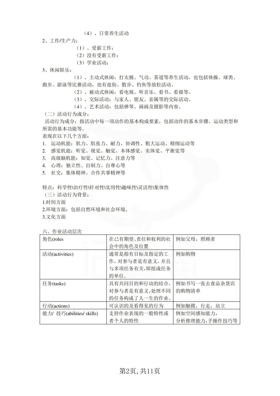医学学科：作业治疗技术—整理笔记.pdf_第2页