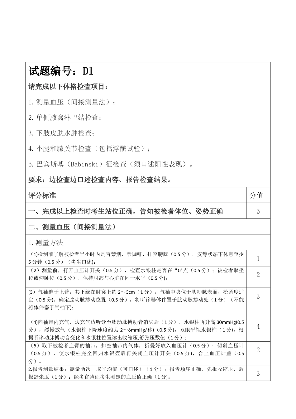 医学：D第四站试题卡、评分标准.docx_第3页