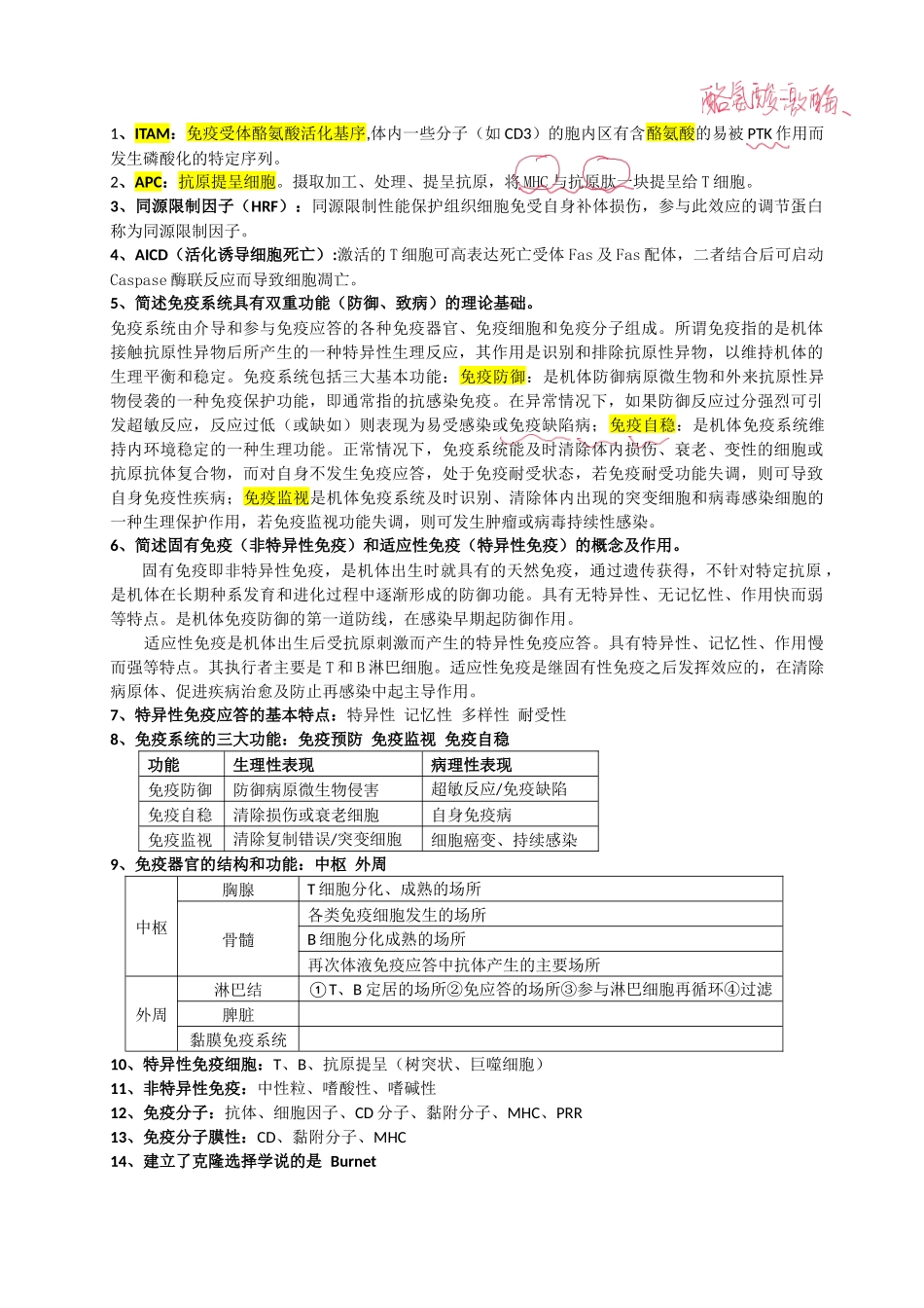 医学：免疫学重点背诵.docx_第1页