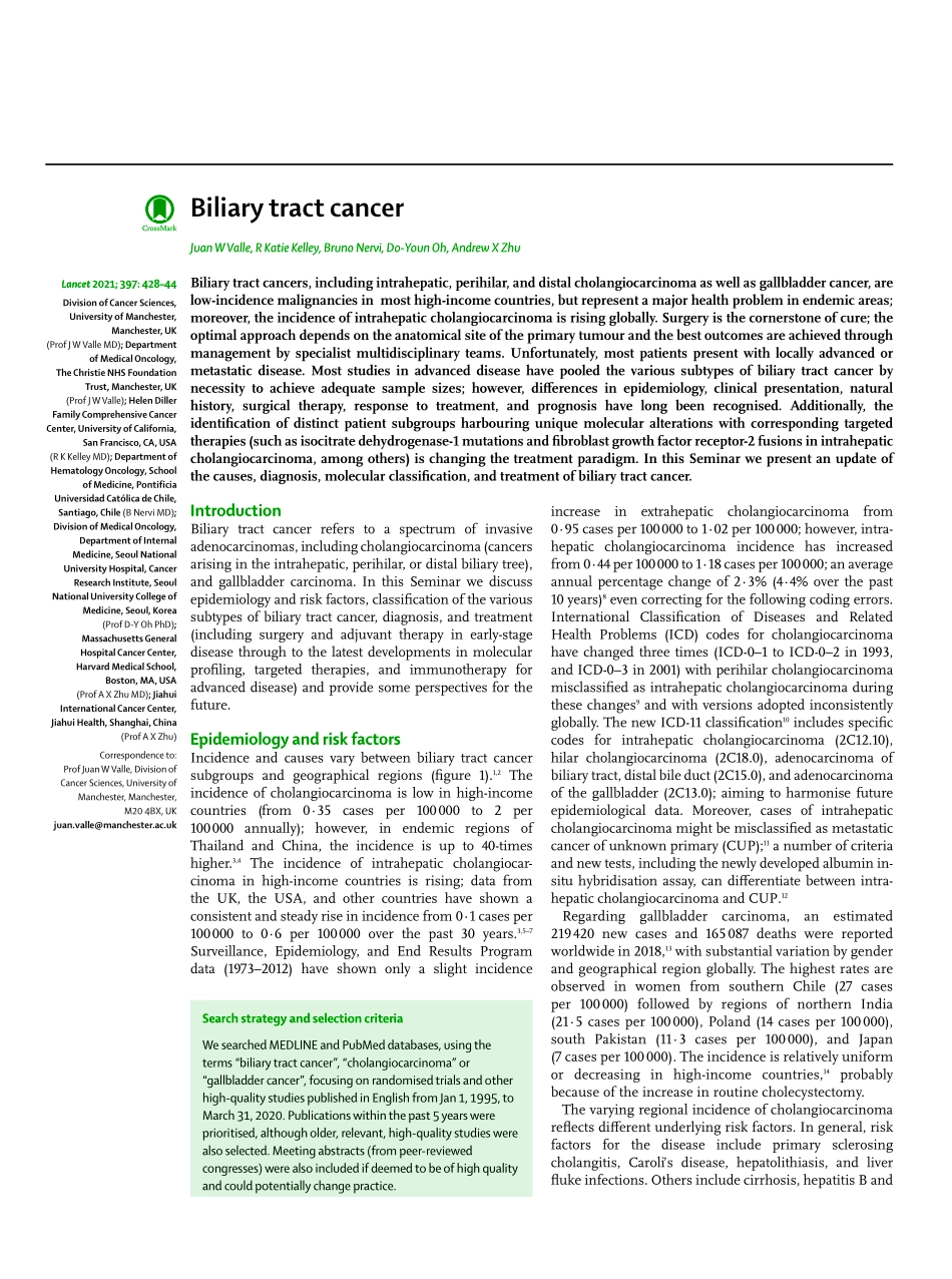 医学：胆道癌 Biliary tract cance.pdf_第1页
