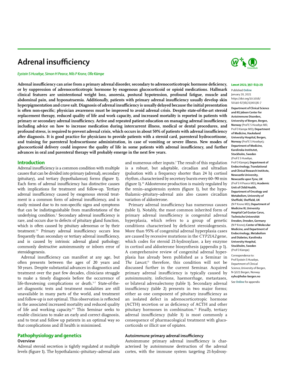 医学：肾上腺机能不全 Adrenal insufficiency.pdf_第1页