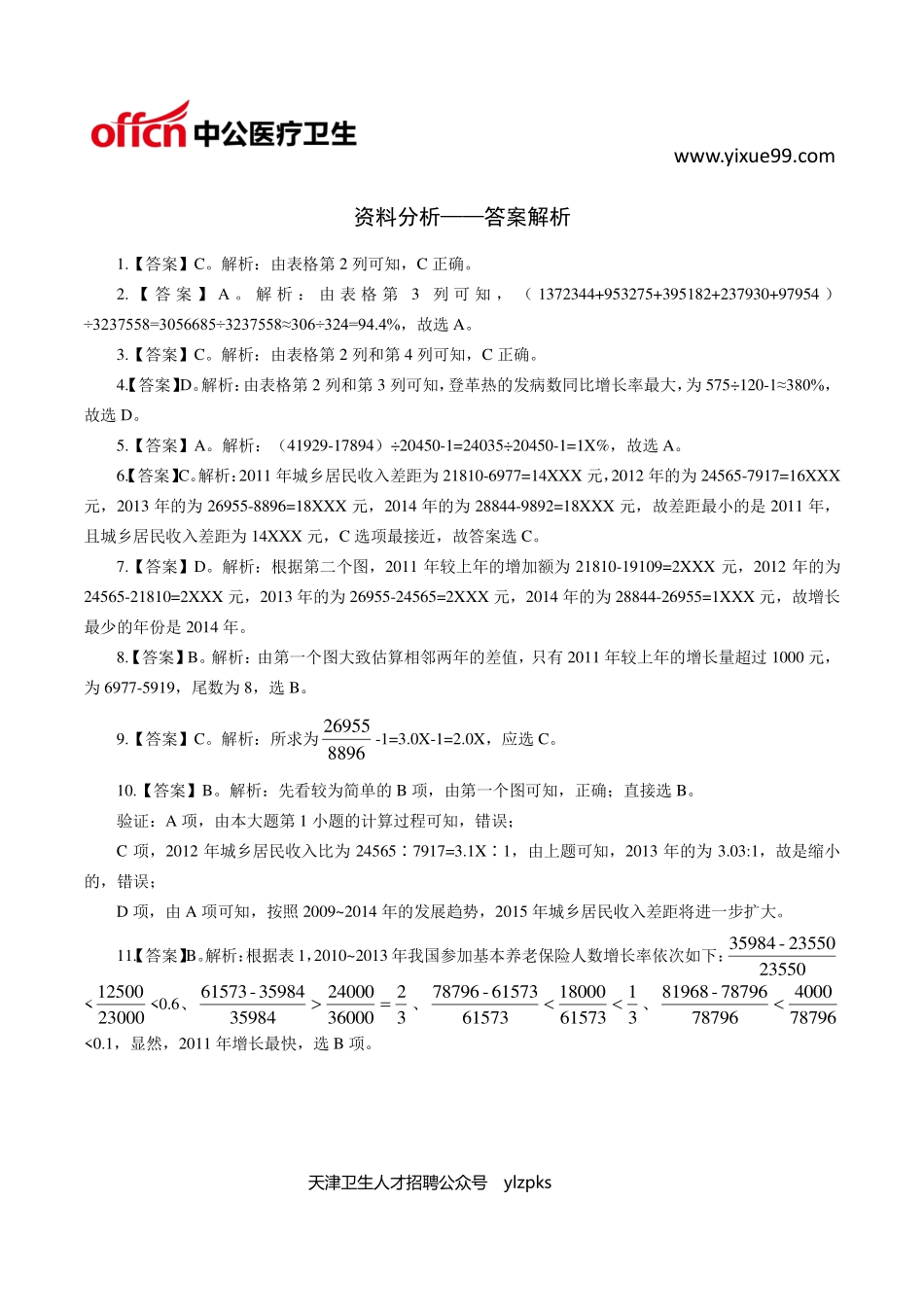 医学：医学职业能力测验——资料分析40题【答案】.pdf_第1页