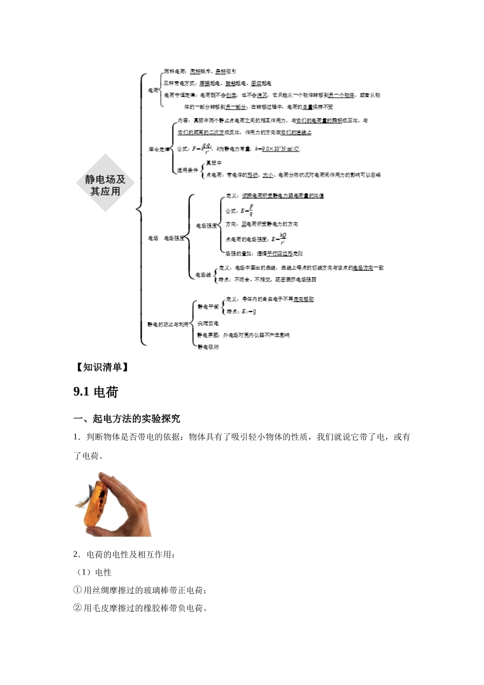 09《静电场及其应用》-2025高中物理水平合格考备考知识清单+习题巩固.docx_第2页