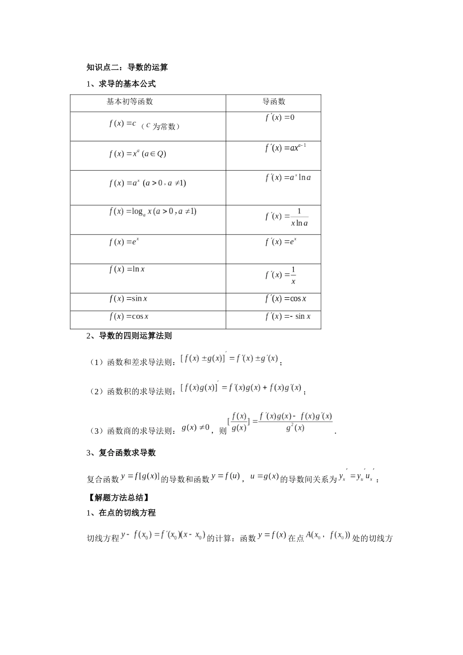 2025高考数学必刷5000题-第14讲 导数的概念与运算（教师版）.docx_第2页