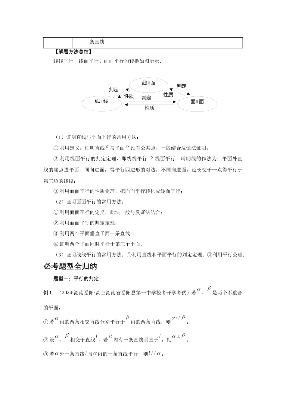 2025高考数学必刷5000题-第48讲 直线、平面平行的判定与性质（教师版）.docx_第3页