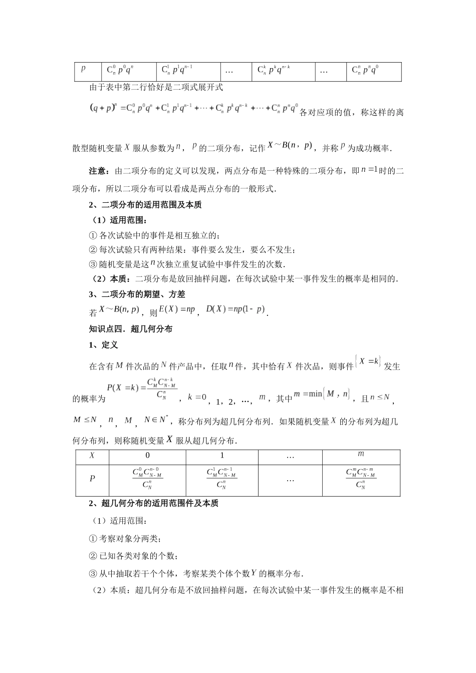 2025高考数学必刷5000题-第92讲 两点分布、二项分布、超几何分布与正态分布（教师版）.docx_第2页