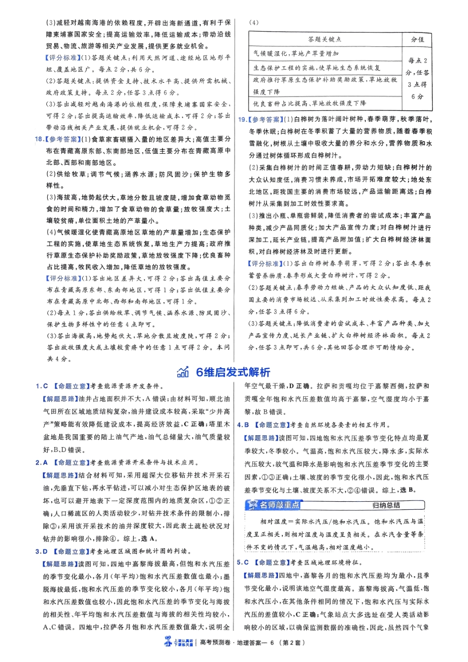 2025金考卷高考预测卷地理答案二（新教材）.pdf_第2页