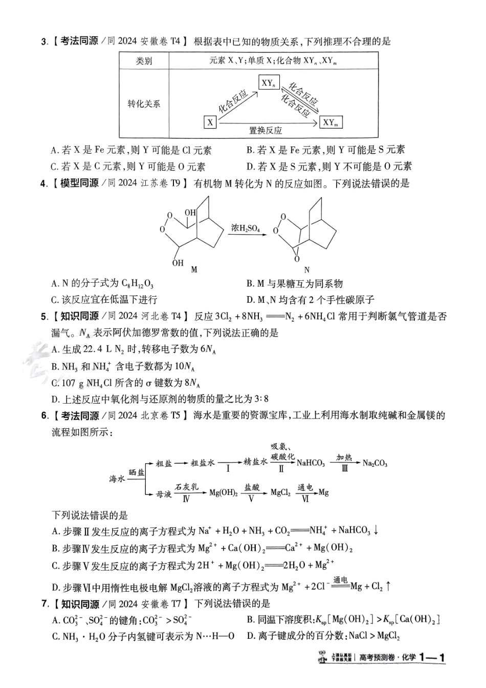 2025金考卷高考预测卷化学试卷一（新教材）.pdf_第2页