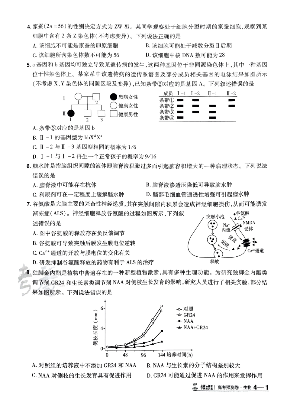 2025金考卷高考预测卷生物试卷四（全国卷）.pdf_第2页