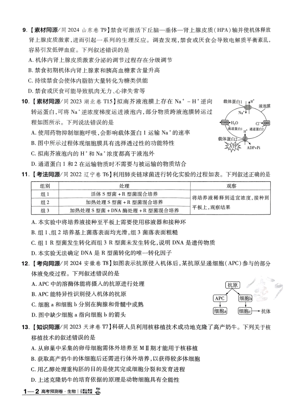 2025金考卷高考预测卷生物试卷一（全国卷）.pdf_第3页