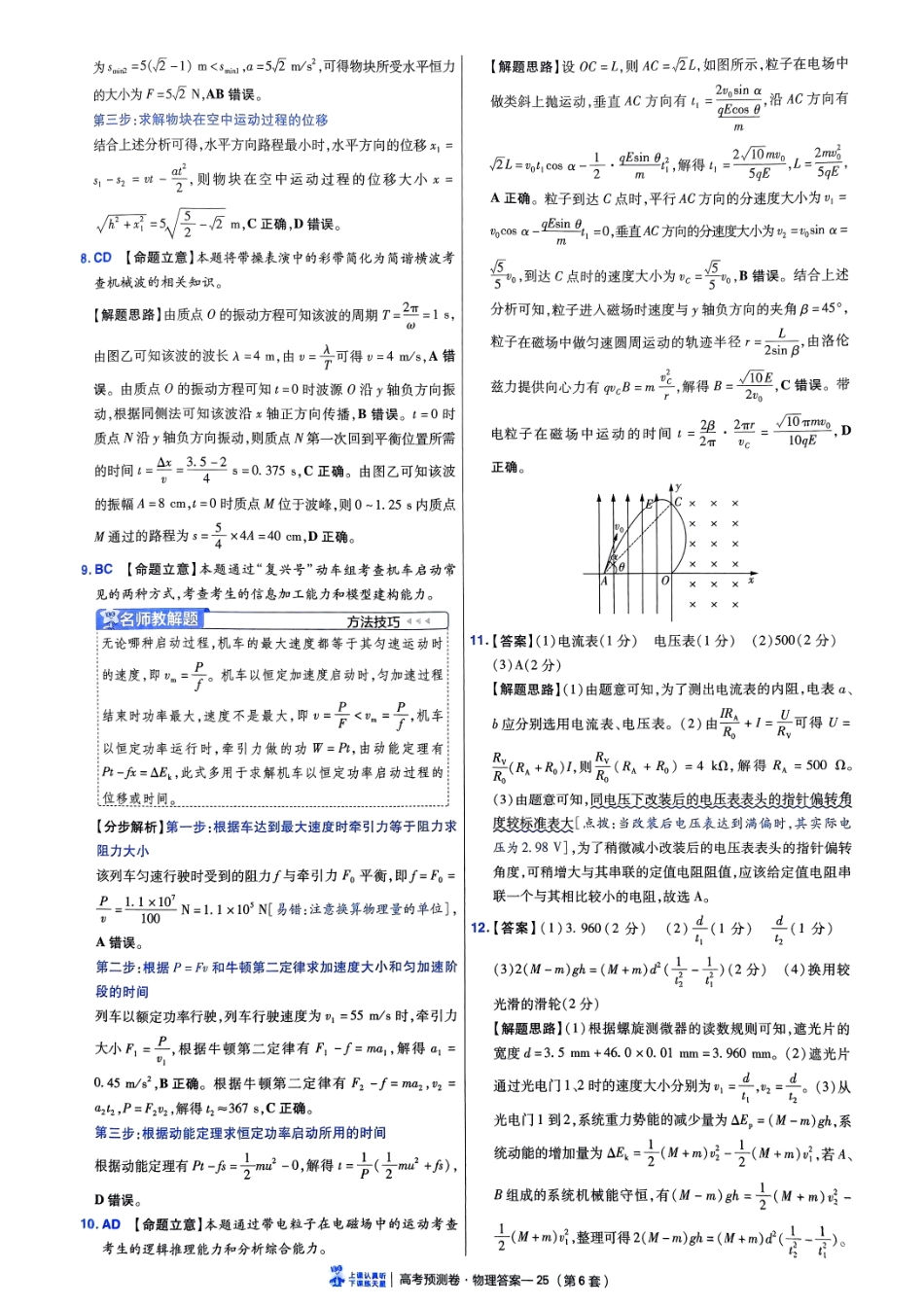 2025金考卷高考预测卷物理答案六（新教材）.pdf_第3页