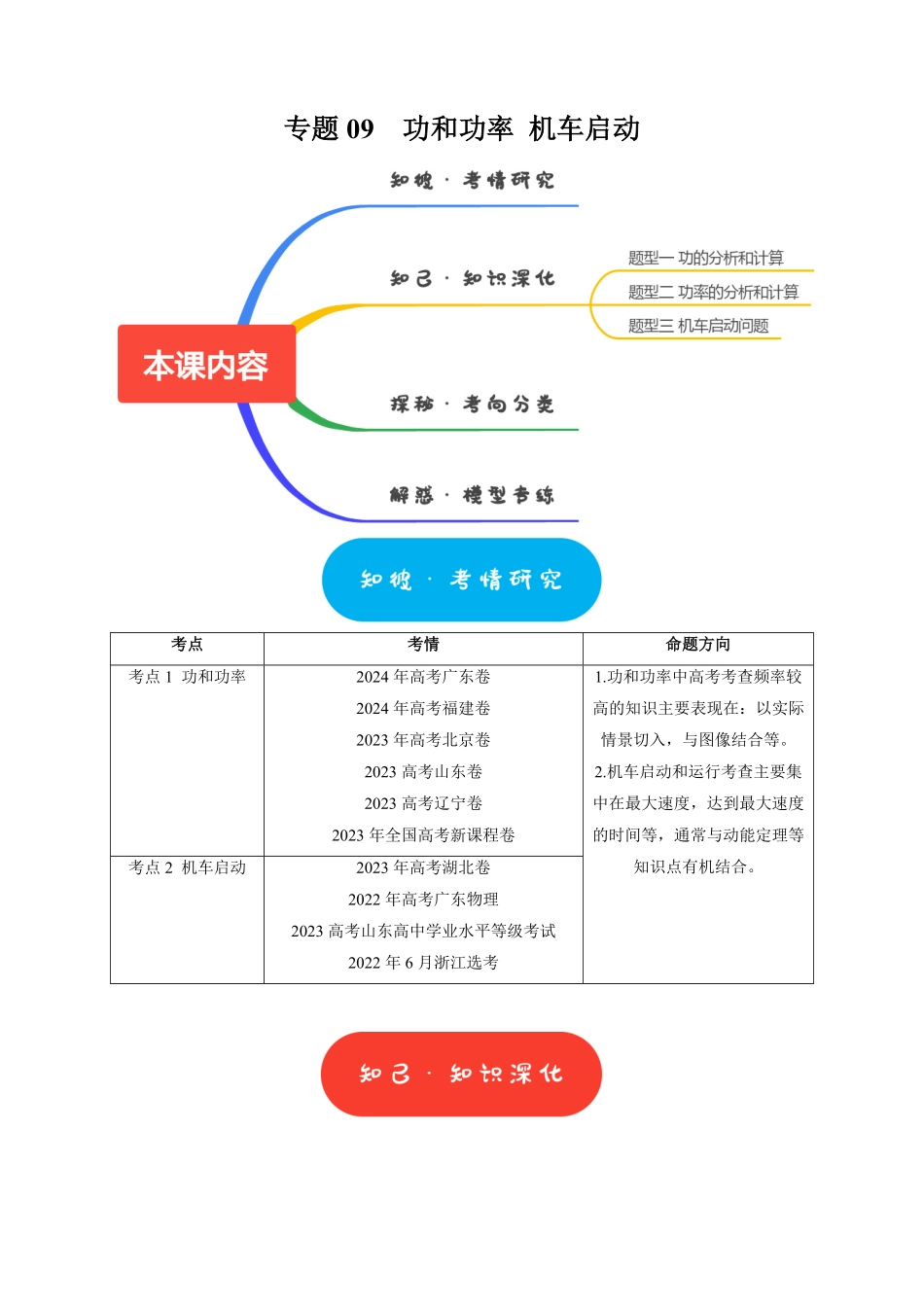 2025年高考物理热点知识讲练归纳-专题09  功和功率 机车启动（解析版）.pdf_第1页