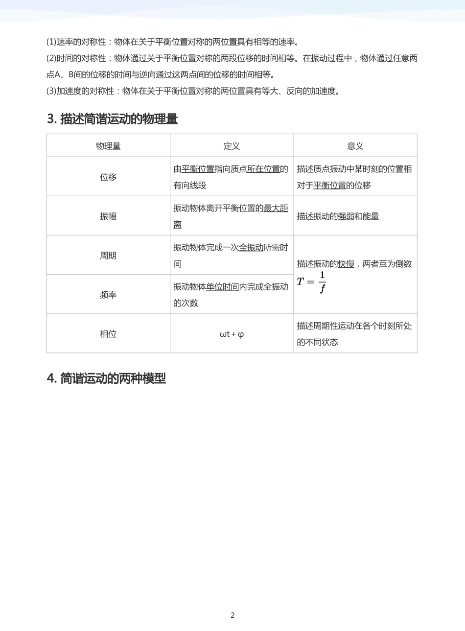2025学而思（XES）高中物理讲义高三秋季-机械振动-讲义（教师版）.pdf_第2页