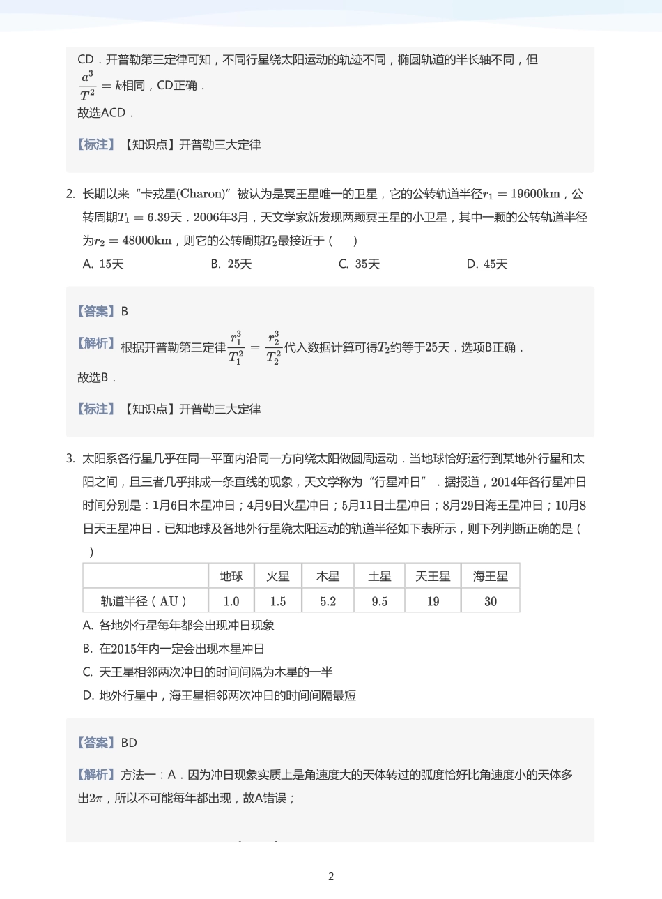 2025学而思（XES）高中物理讲义高三暑期一轮-9万有引力及其应用-讲义（教师版）.pdf_第2页