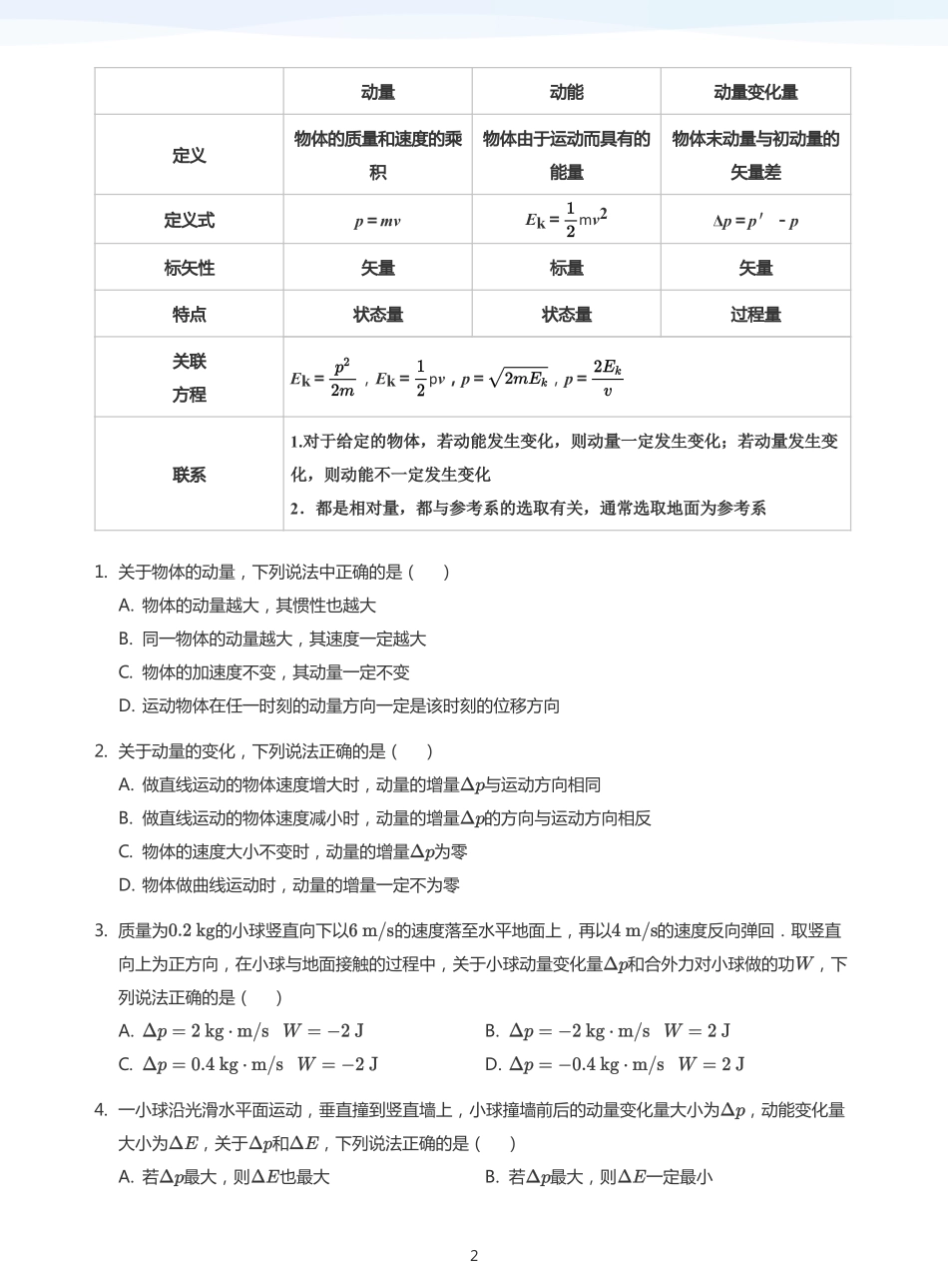 2025学而思（XES）高中物理讲义高三暑期一轮-13动量与动量定理-讲义（学生版）.pdf_第2页