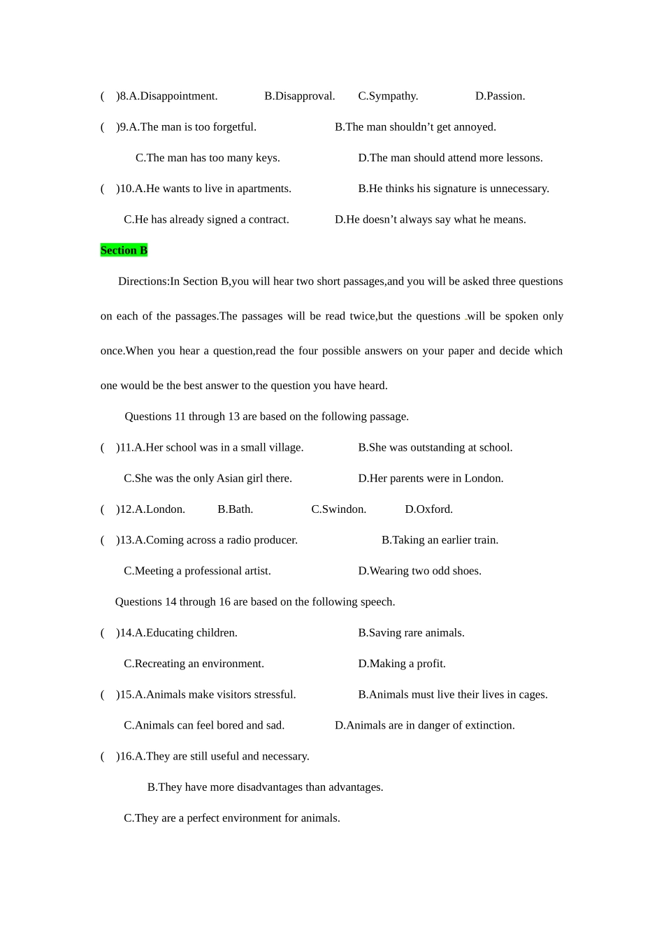 备考2024新高考英语听力(试题) 10(1).docx_第2页