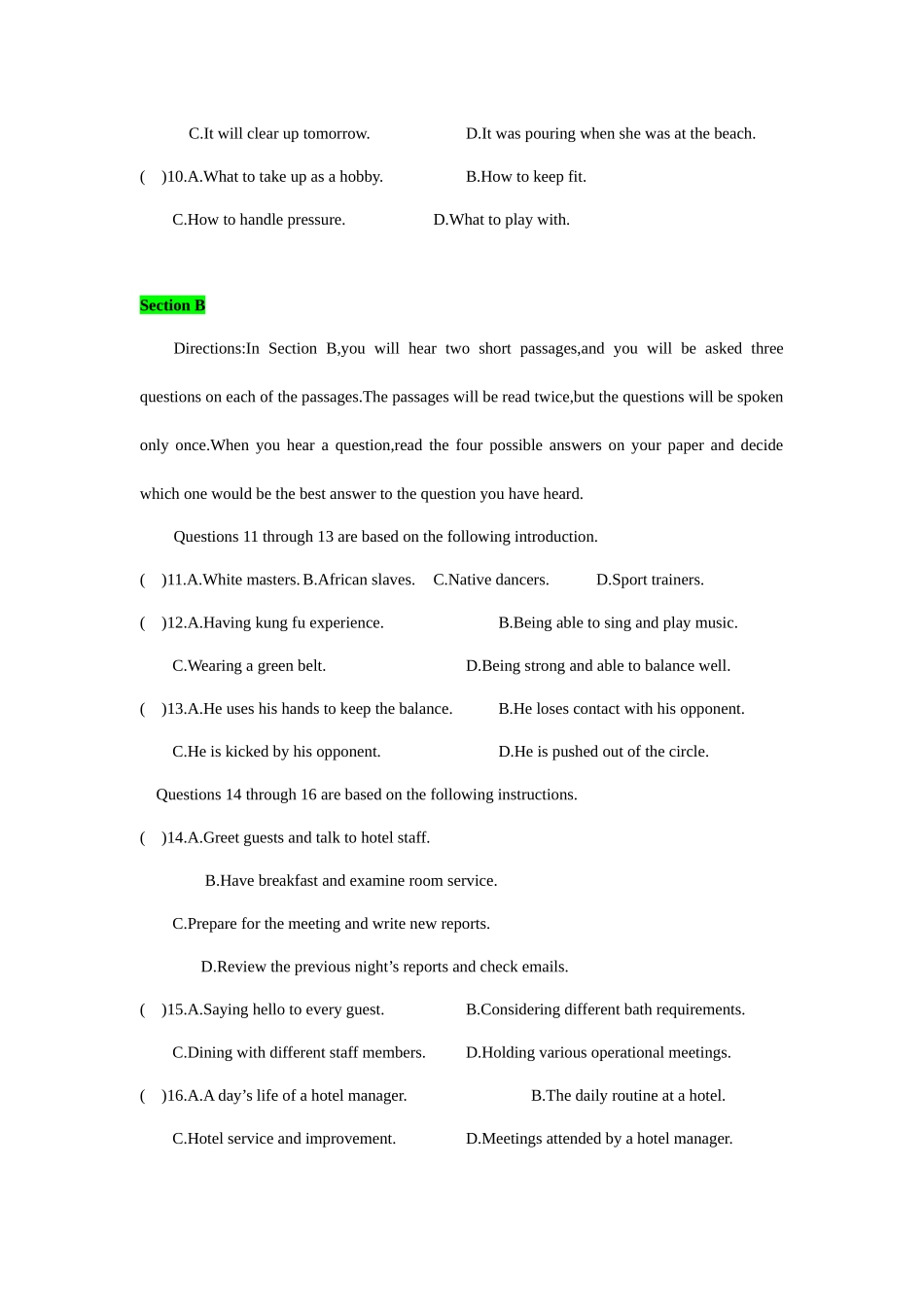 备考2024新高考英语听力(试题) 11(1).docx_第2页