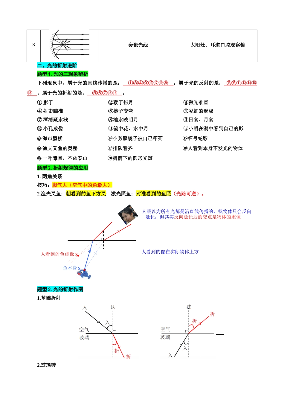 2026年中考物理复习----   9.“光的反射和折射综合”重难点突破及题型归类.docx_第3页