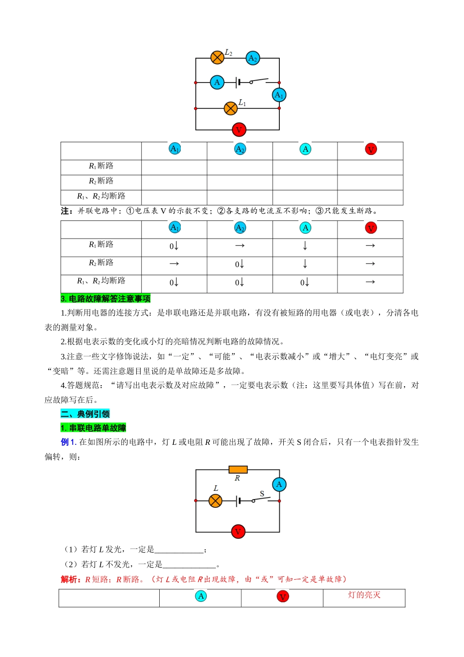 2026年中考物理复习-----“表格法”突破电路故障分析.docx_第2页