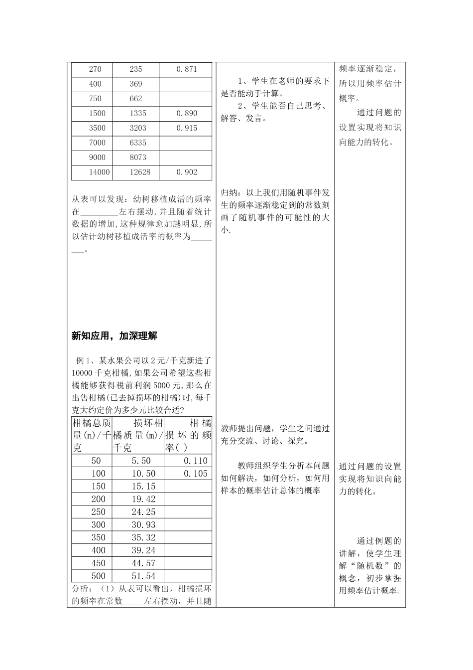 （25-26学年）人教九年级数学上册25.3  用频率估计概率2 互动教案.doc_第3页