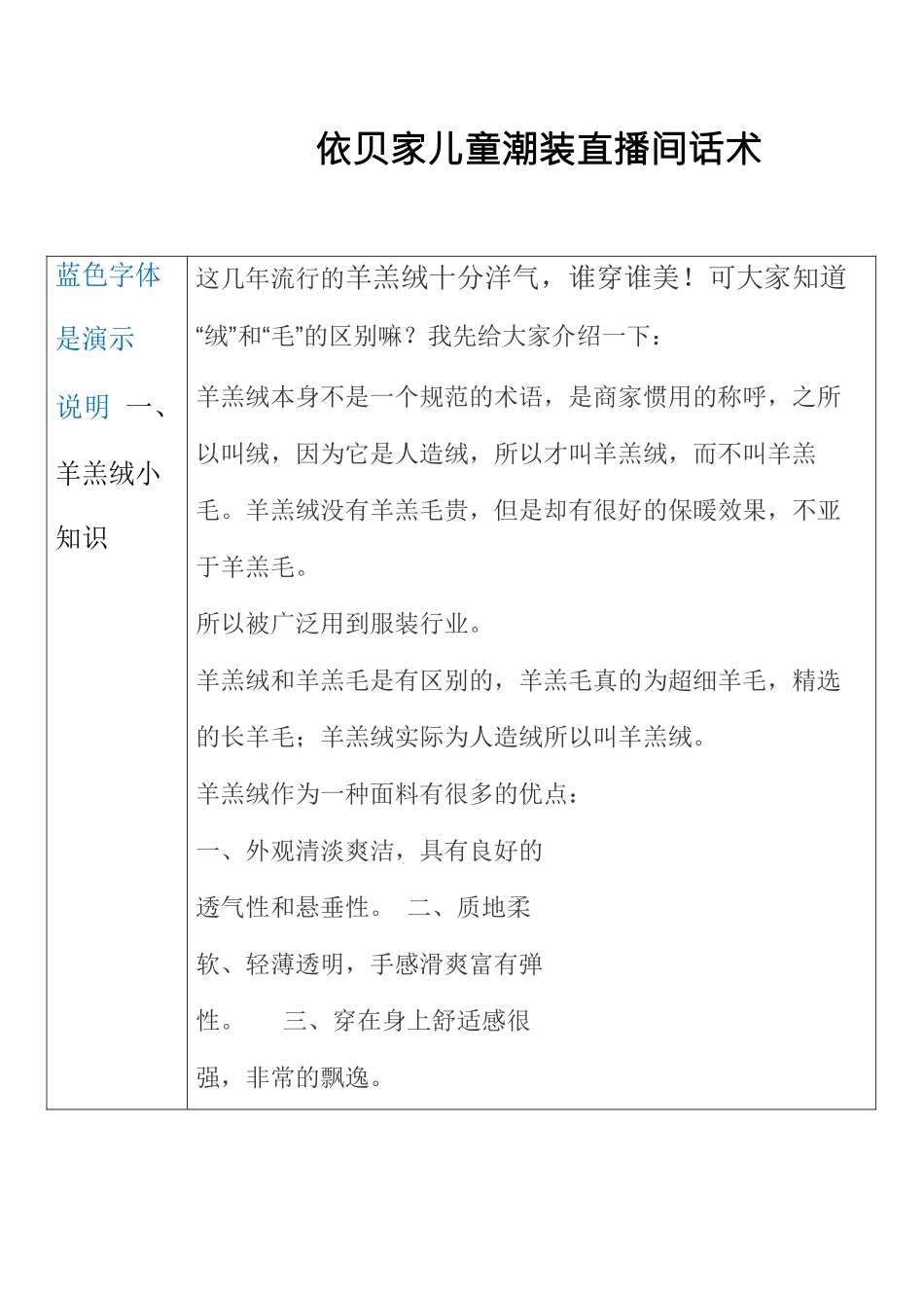【童装类】依贝家儿童潮装直播间话术.docx_第1页